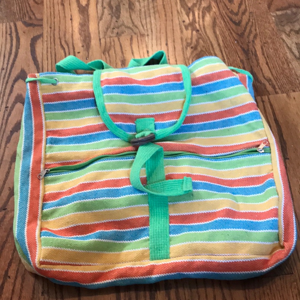 Multi colored backpack